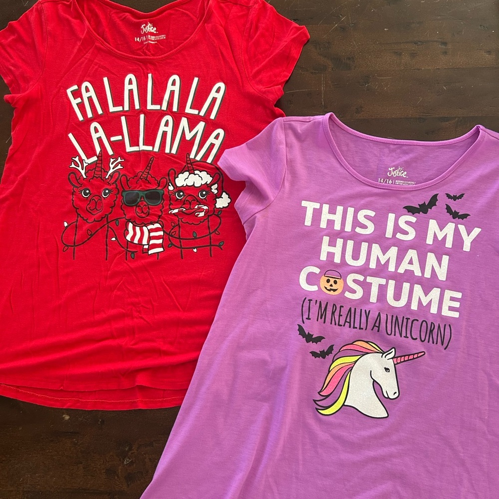 Set of Two Kids Holiday Swing Tees (14/16)